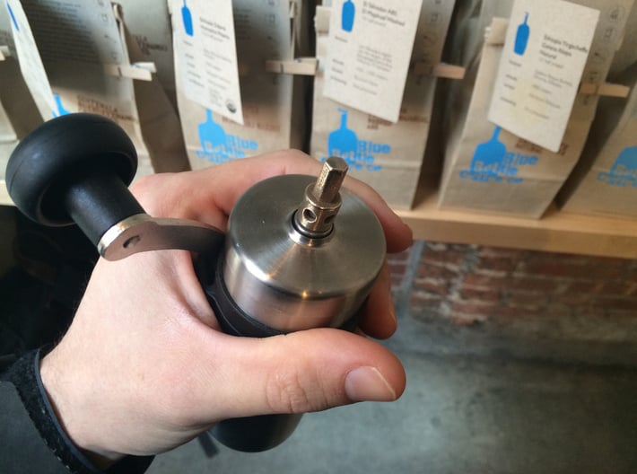 Hario/Porlex coffee grinder driver 3d printed In use on a Porlex Mini grinder