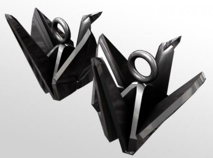 Origami Crane Earrings 3d printed 
