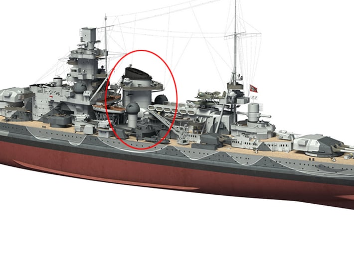 1/100 DKM Scharnhorst Funnel Part1 3d printed