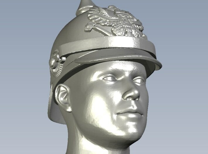 1/33 scale figure heads w pickelhaube helmets x 6 3d printed 