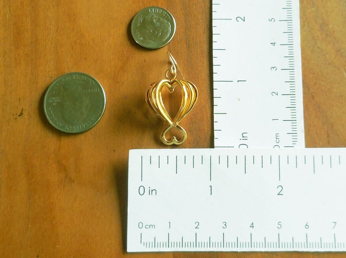 Open Heart Earrings in Precious Metals 3d printed 
