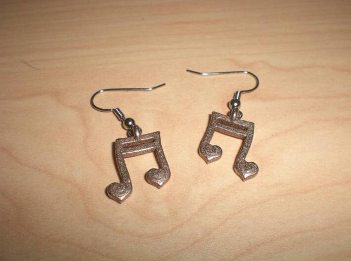 Musical Heart Earrings 3d printed 