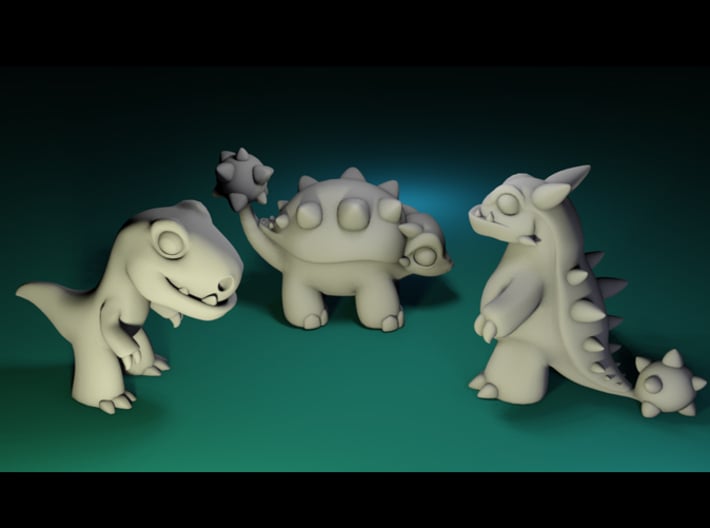 Miniature Dinos 3d printed 