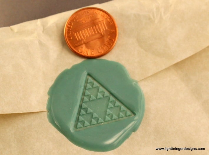 Sierpinski Gasket Seal 3d printed Just the wax impression, in Seaglass Green