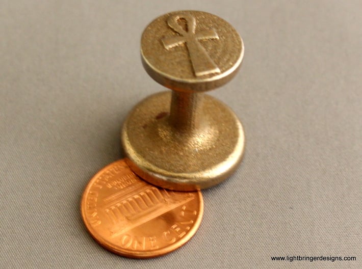Ankh Wax Seal 3d printed Just the seal, this is what Shapeways will send you.  Penny for scale.