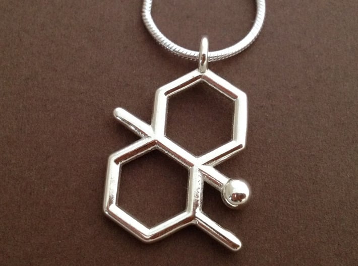 geosmin petrichor molecule pendant 3d printed