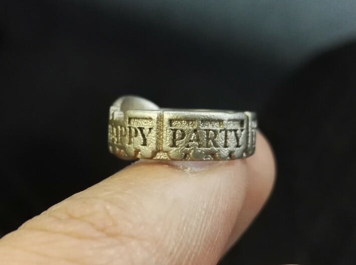 Happy Party Train Tour Ring - Love Live - Aqours 3d printed stainless steel version (sand blasted)