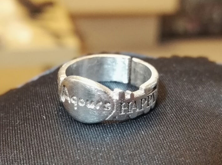 Happy Party Train Tour Ring - Love Live - Aqours 3d printed stainless steel version (roughly polished)