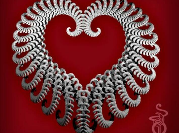 Fractal heart ornament / very large pendant 3d printed 1