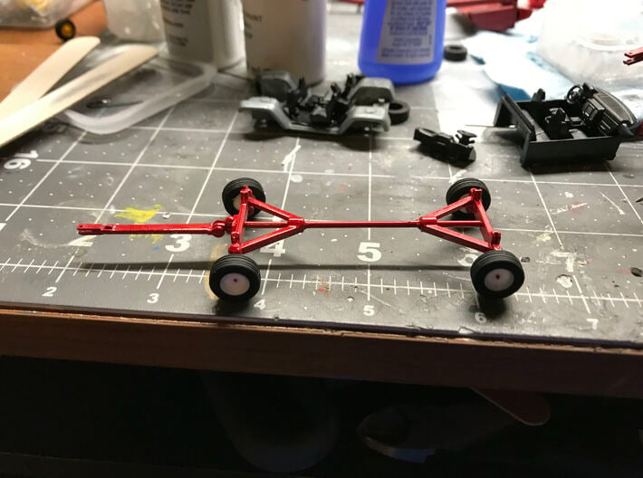 1/64 Wagon Running Gear 3d printed Finished Product