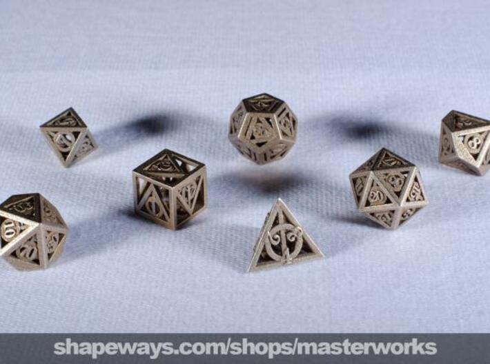 Deathly Hallows Dice Set 3d printed Stainless Steel
