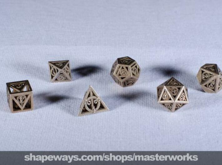 Deathly Hallows Dice Set noD00 3d printed Stainless Steel