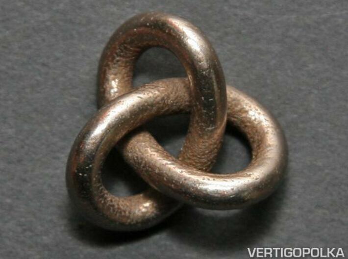 Trefoil Knot 1inch 3d printed Trefoil Knot 1inch - stainless steel