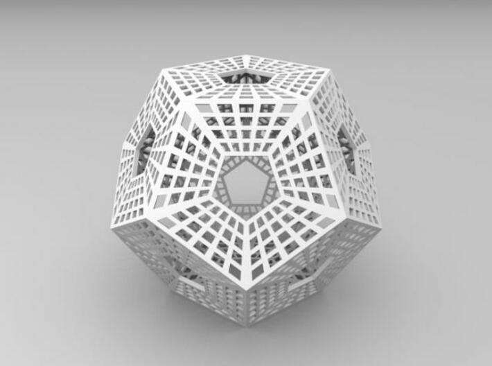 Dodecahedron with holes in it 3d printed Description