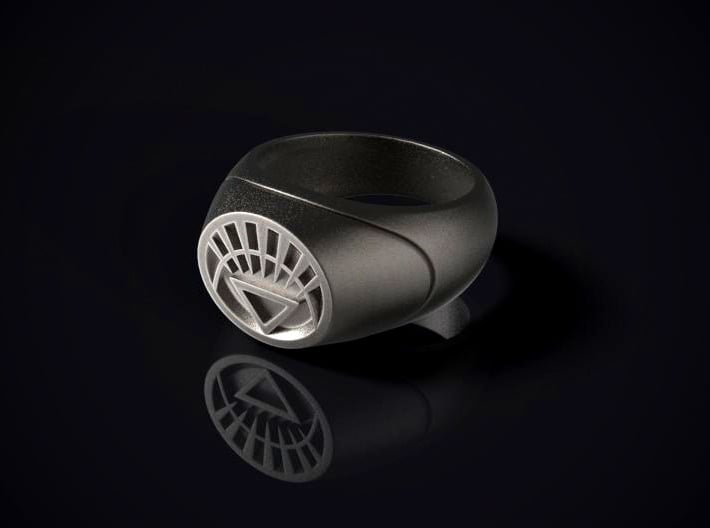 22.2 mm White Lantern Ring - WotGL 3d printed 3D render of the ring in Stainless Steel