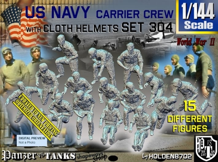 1/144 USN Carrier Deck Crew Set304 3d printed 