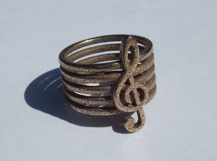 Treble Clef Ring 3d printed 