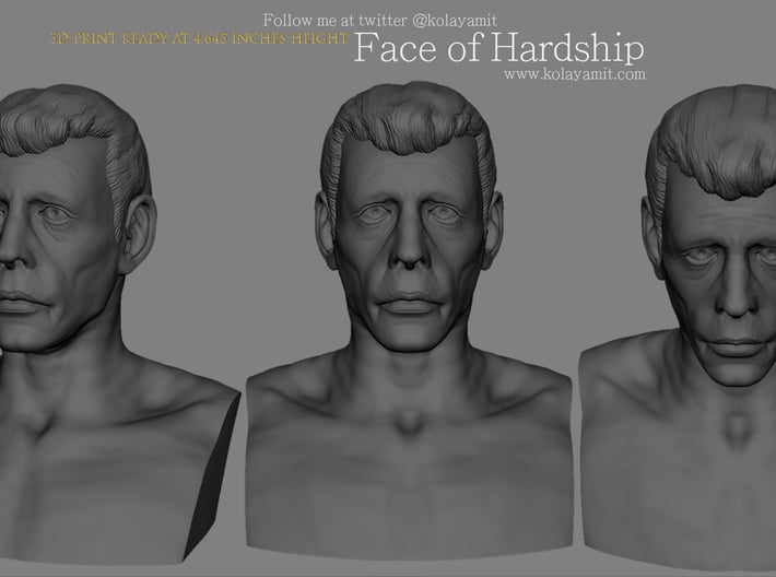 Face of Hardship 3d printed 