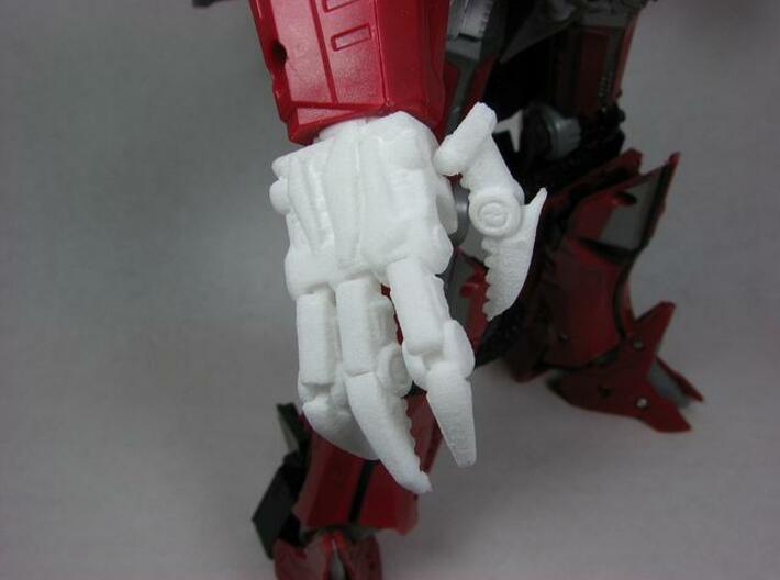Evil hands for DOTM leader Sentinel Prime 3d printed Top view.