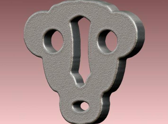 Monkey Face Keychain / Pendant 3d printed Rendered in Stainless Steel