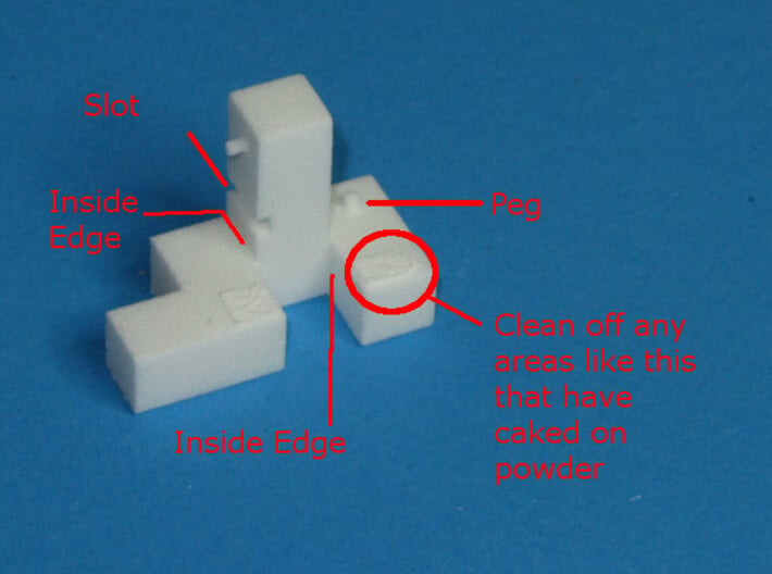 Titan – Interlocking Cube Puzzle w/ Pegs and Slots 3d printed Clean off any Caked On powder that may be left on the parts