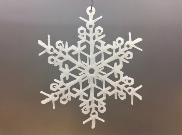 Organic Snowflake Ornaments - Stack of 6 3d printed 3D printed FDM prototype of the "Finland" ornament