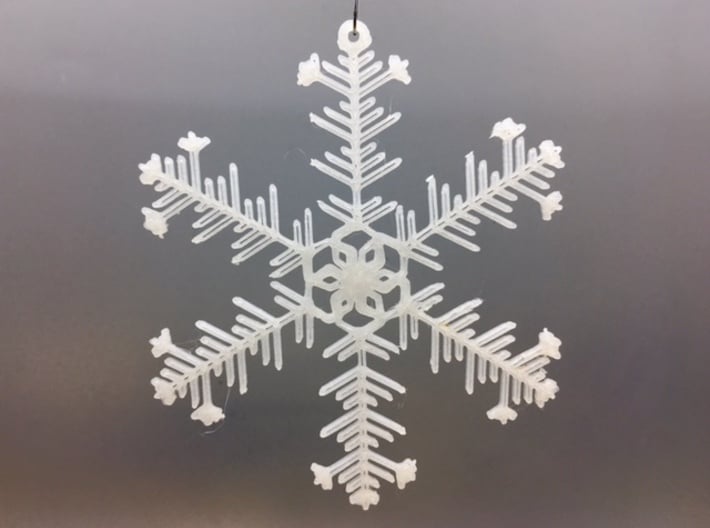 Organic Snowflake Ornaments - Stack of 6 3d printed 3D printed FDM prototype of the "Iceland" ornament