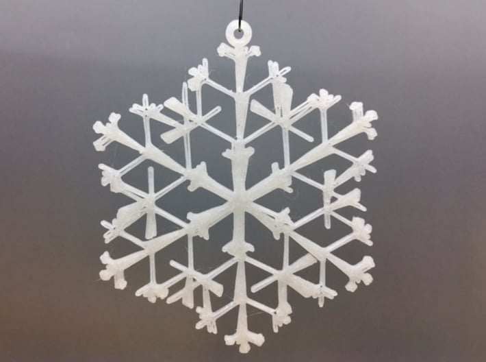 Organic Snowflake Ornaments - Stack of 6 3d printed 3D printed FDM prototype of the "Canada" ornament