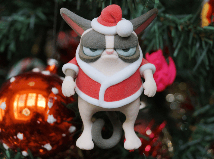 Ho Ho Hum Cat- Christmas Ornament/Tree Topper 3d printed