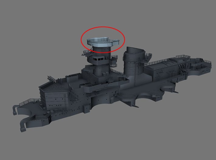 1/100 DKM Scharnhorst Admiral's Bridge 1 3d printed 