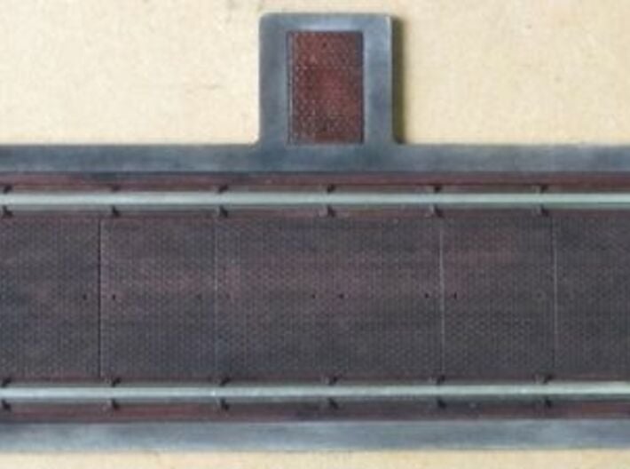 Gleiswaage Spur Null Stahlteil (Bauteil 1/2) 3d printed Gesamtansicht Beton &amp; Stahl, lackiert