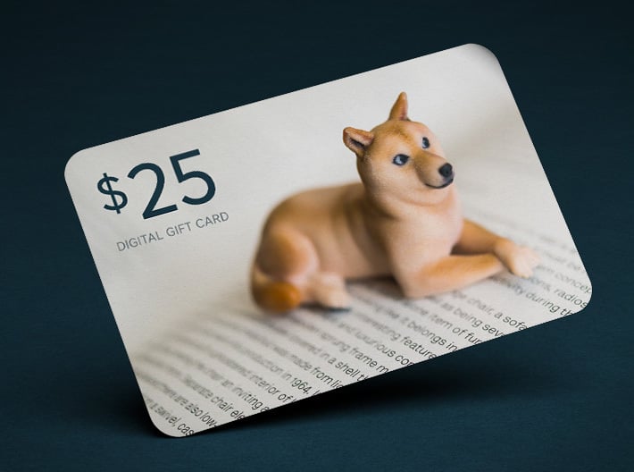 $25 Digital Gift Card 3d printed