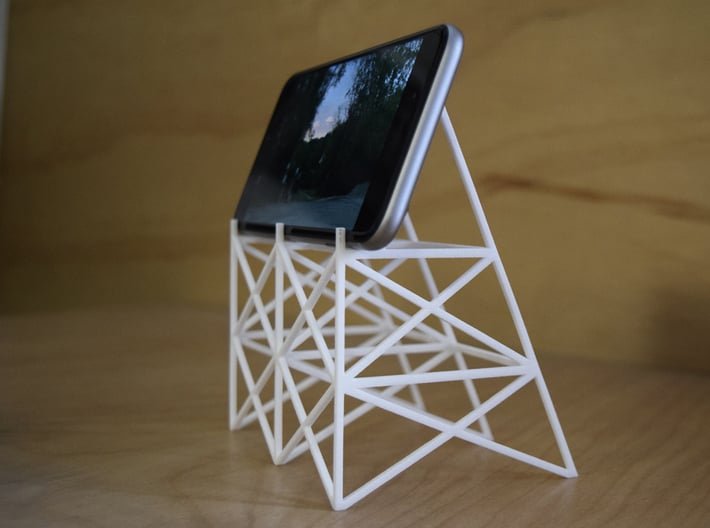 Drive-In Phone Stand 3d printed Photo of stand in use