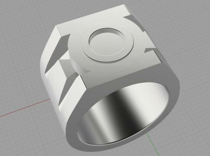 Green Lantern Ring size 12 3d printed Render of ring