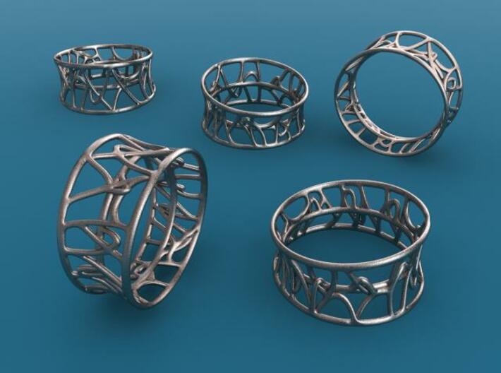Arabesque ring 3d printed Stainless Steel render