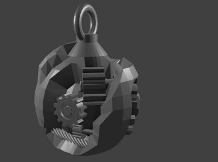 steampunk grenade pendant 3d printed alternate views