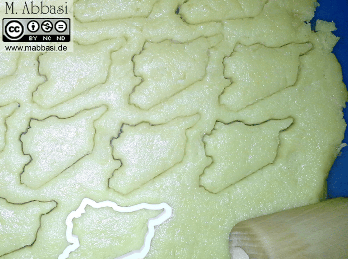 Cookie cutter (2 p.) - Map of Syria 3d printed 