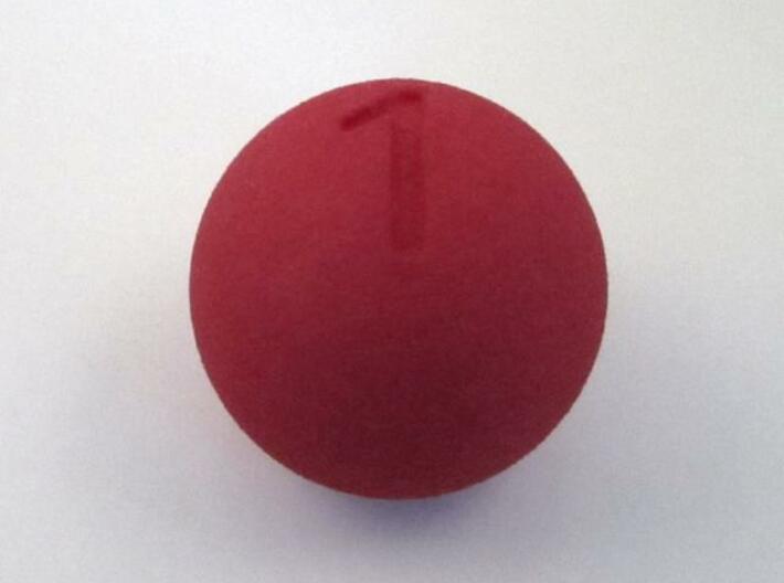 D1 Sphere Dice - one-sided dice 3d printed In Red Strong and Flexible