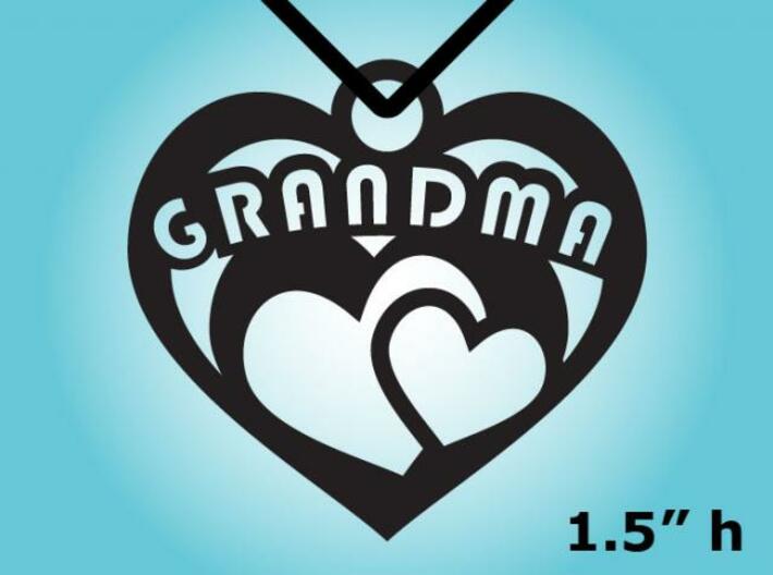 Heart Grandma Necklace Charm 3d printed 2D Rendering