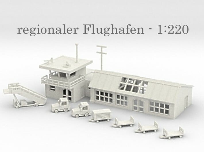 Karton-Modell-Bausatz Flughafen-Empfangsgebäude Stuttgart-Böblingen Maßstab 1:87 