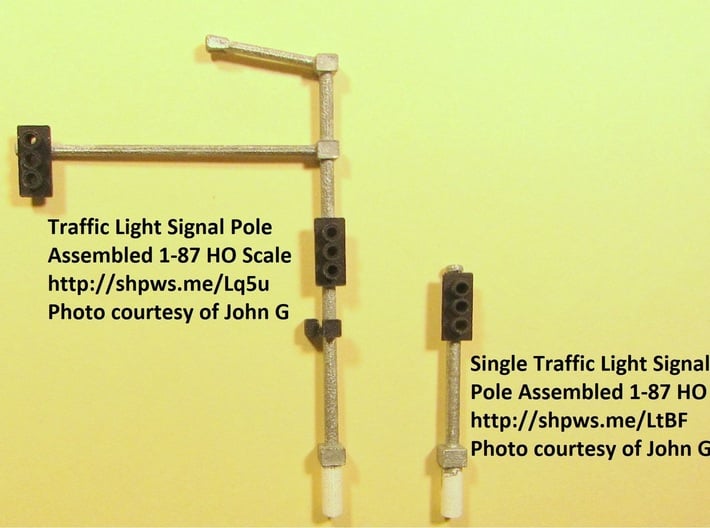 Traffic Light Signal Pole Assembled 1-87 HO Scale 3d printed 