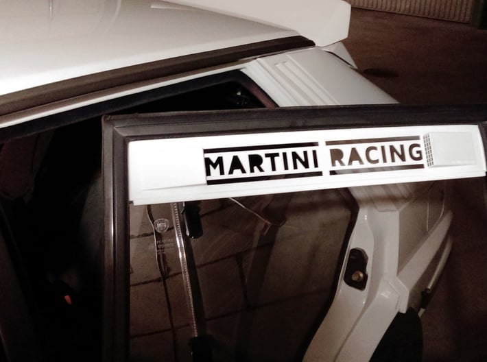 Lancia Delta 1 "Martini Racing" window Shield 2 3d printed 1st Prototype, unpainted