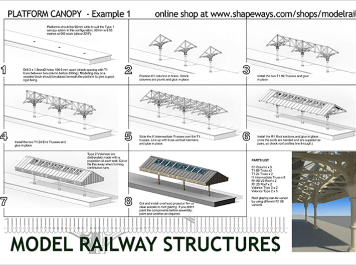 Roofs for 280mm long Canopy 3d printed Instructions (message me for a PDF)