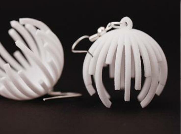 TIME - earrings 3d printed White