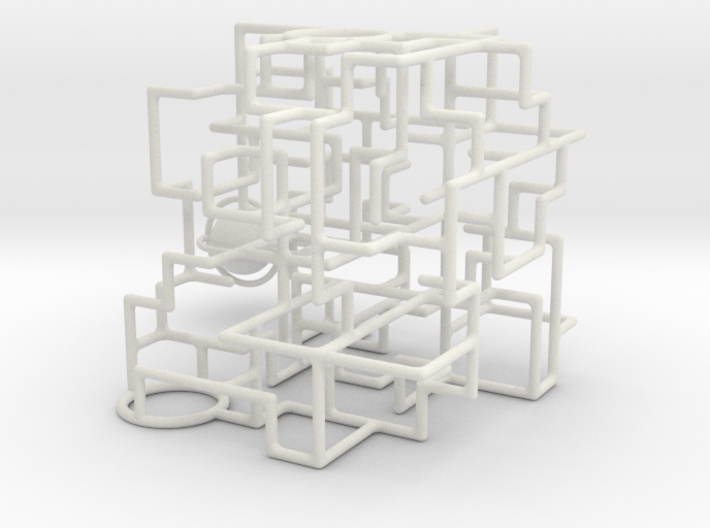 "Bare Bones" - 3D Rolling Ball Maze in Clear Case( 3d printed 