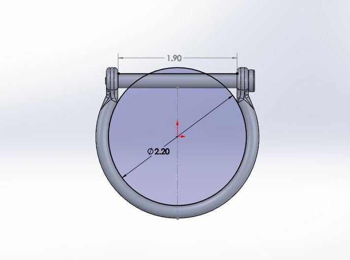 main cuff (SMALL) 3d printed small size dimensions