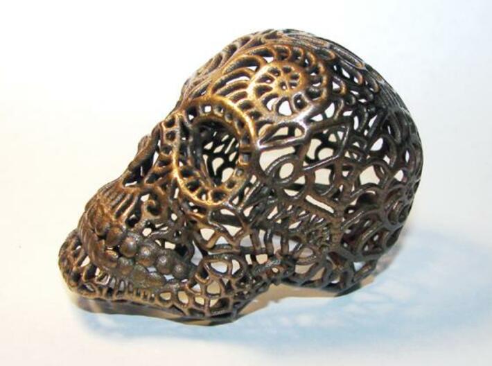Nautilus Sugar Skull - MEDIUM 3d printed Antique Bronze