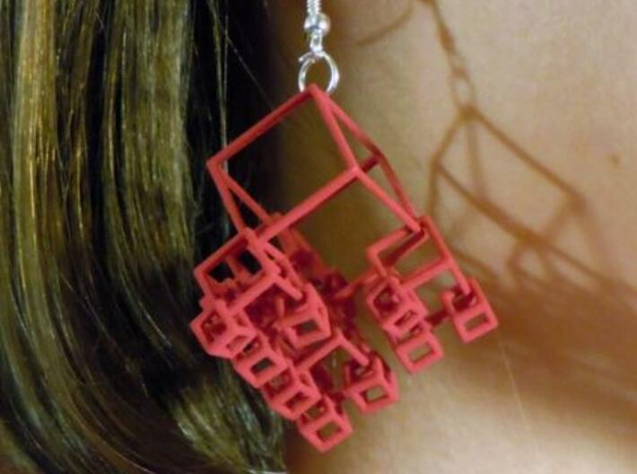 1+4+4×4 Cubes Earrings 3d printed (RSF)