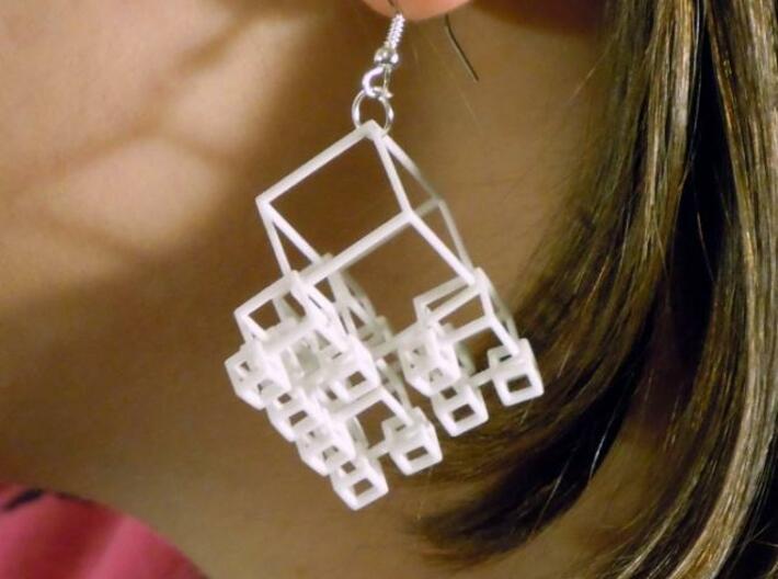 1+4+4×4 Cubes Earrings 3d printed WSF polished