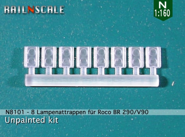 8 Lampenattrappen für Roco BR 290/V90 (N 1:160) 3d printed 